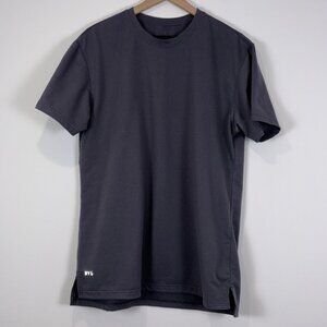 BYLT Premium Basics Men’s T-Shirt Large L Dark Grey Basic Crew Split Hem Tee